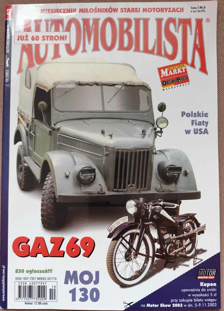 Automobilista Nr. 43 GAZ 69, Moj 130