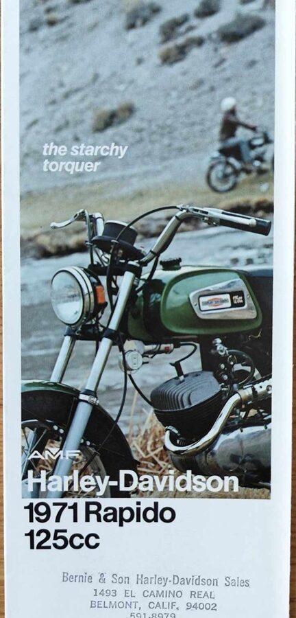 Harley Davidson - Rapido 125cc prospekt 1971