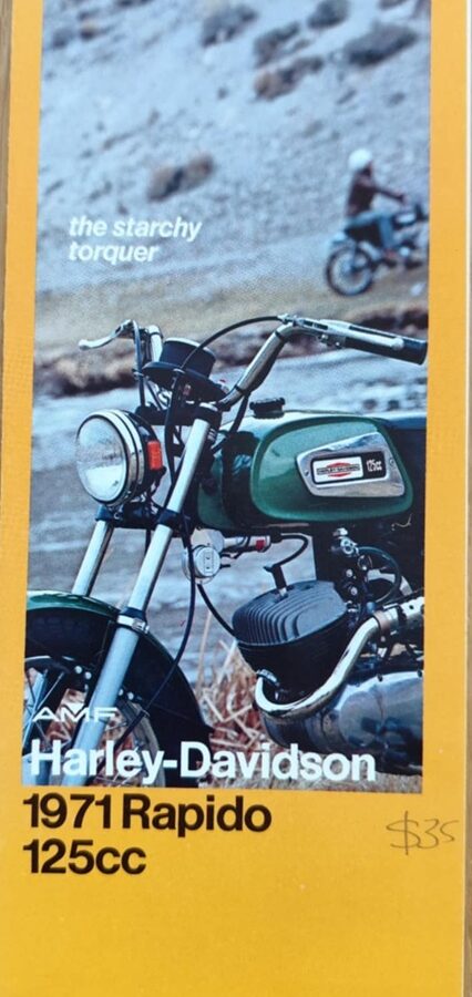 Harley Davidson - Rapido 125cc Broszura 1971