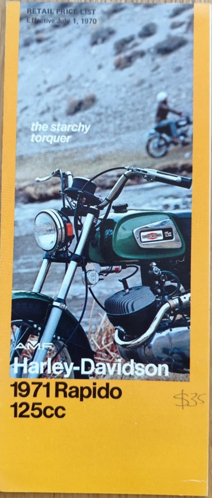 Harley Davidson - Rapido 125cc Broszura 1971