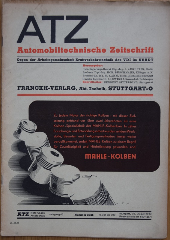 ATZ - Automobiltechnische Zeitschrift 1943 Nr.15/16