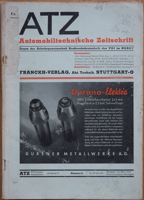 ATZ – Automobiltechnische Zeitschrift 1943 Nr.6