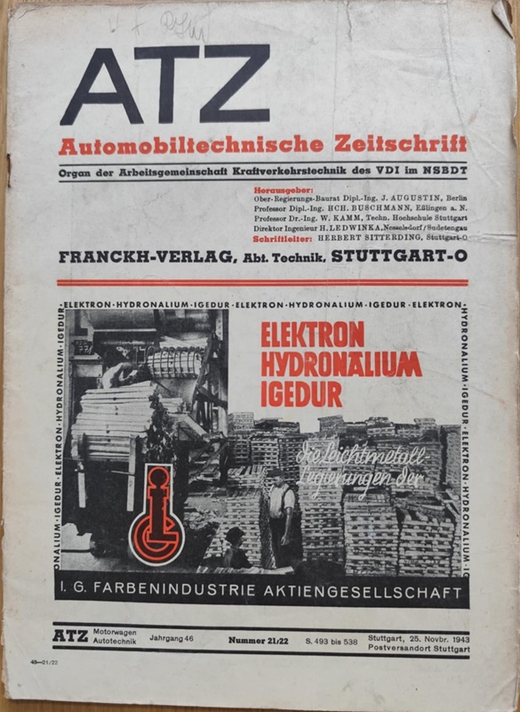 ATZ - Automobiltechnische Zeitschrift 1943 Nr. 21/22