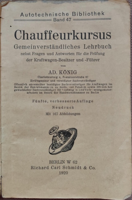 Chauffeurkursus - AD. König 1920