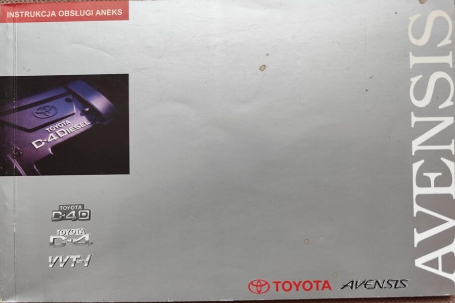 Toyota Avensis - Instrukcja obsługi Aneks
