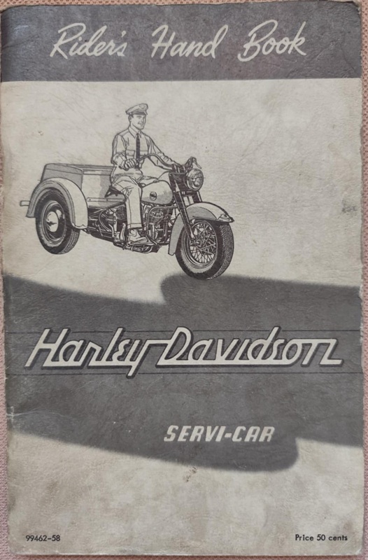 Harley Davidson - Riders Hand Book - Servi-Car 1958