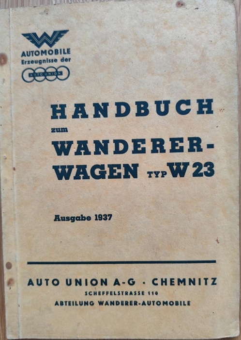 Wanderer Typ W23 - Instrukcja obsługi 1937