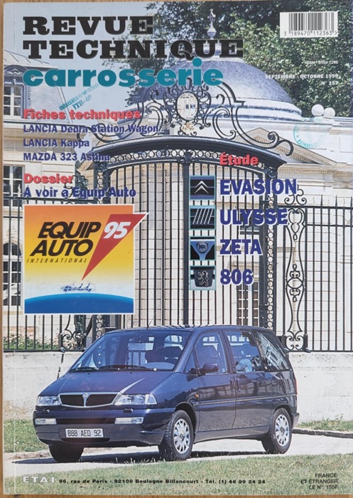 Revue Technique Carrosserie - Citroen Evasion, Fiat Ulysse, Lancia Zeta, Peugeot 806