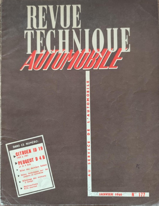 Revue Technique Automobile - Citroen ID 19, Peugeot D4B - Rok 1961