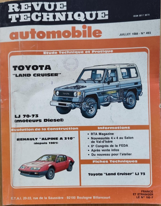 Revue Technique Automobile - Toyota Land Cruiser 1988