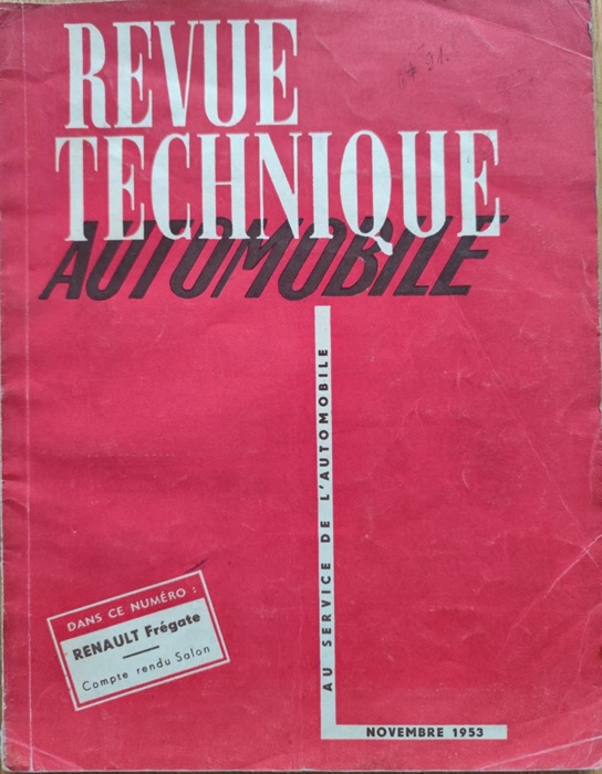 Revue Technique Automobile - Renault Fregate - 1953