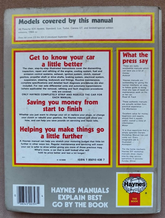 Porsche 924 - Haynes Owners Workshop Manual - obrazek 3
