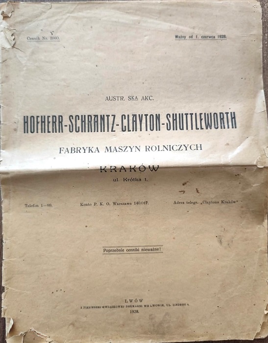 Hoftherr-Schrantz-Clayton-Shuttleworth - Fabryka maszyn rolniczych 1928