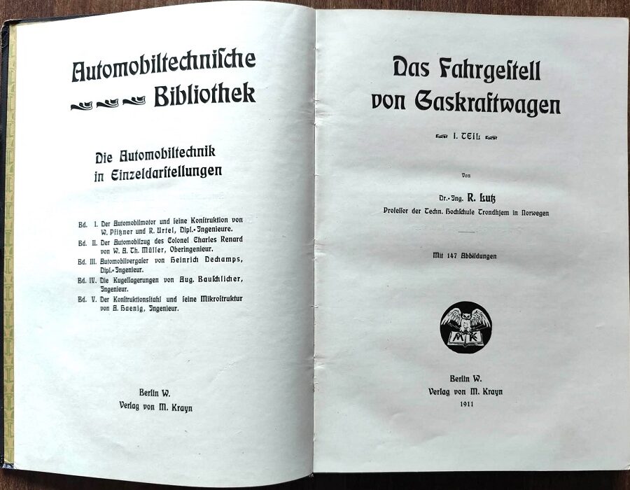 Das Fahrgestell Von Gaskraftwagen – Automobiltechnische Bibliothek 1911