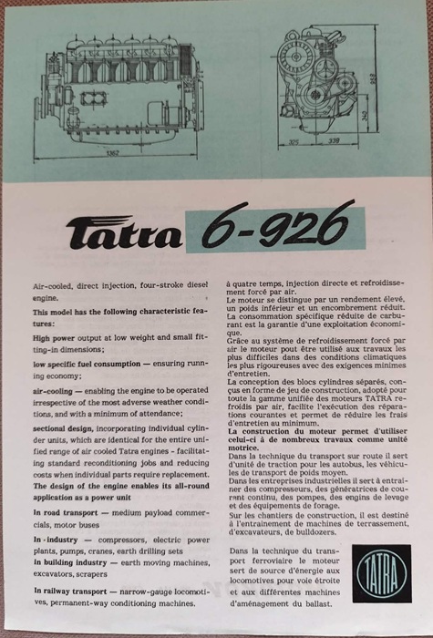 Tatra 6-926 - prospekt 1963