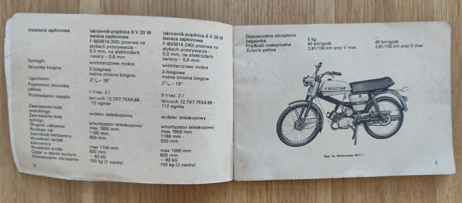 Romet 50-T-1, 50-TS-1 - Instrukcja obsługi 1975 - obrazek 2