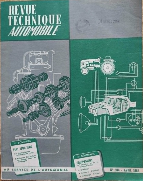 Revue Technique Automobile nr. 204 - 1963 - Fiat 1300/1500