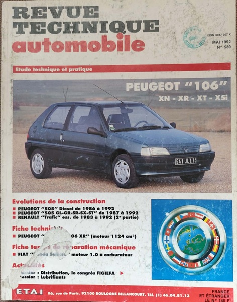 Peugeot 106 - Revue Technique Automobile nr 539 - 1992