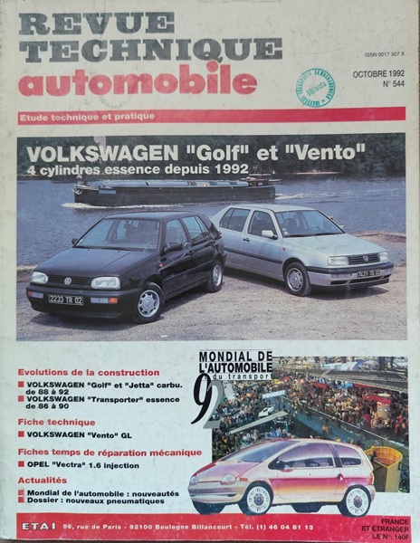 Volkswagen Golf Vento - Revue Technique Automobile nr 544 - 1992