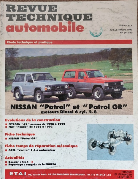 Nissan Patrol - Revue Technique Automobile nr. 541/542 - 1992