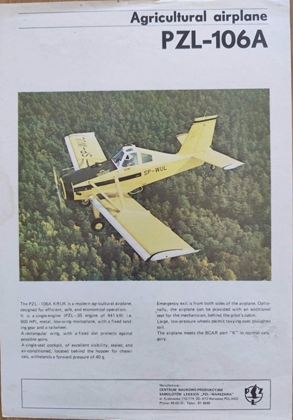 PZL-106A - Prospekt