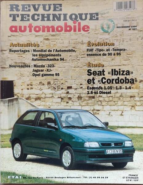 Seat Ibiza Cordoba - Revue Technique Automobile nr 567 - 1994