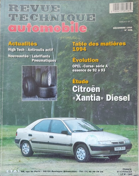 Citroen Xantia - Revue Technique Automobile nr 568 - 1994