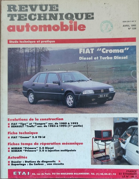 Fiat Croma - Revue Technique Automobile nr 540 - 1992